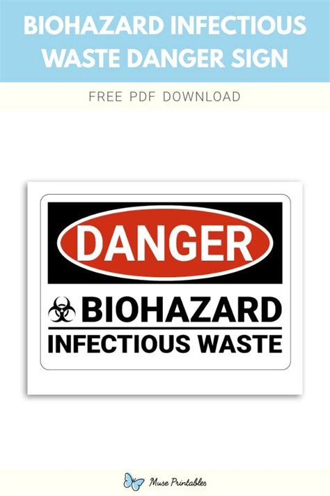 Printable Biohazard Infectious Waste Danger Sign Template