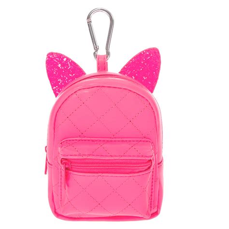 Neon Mini Backpack Keychain Pink Claires Us