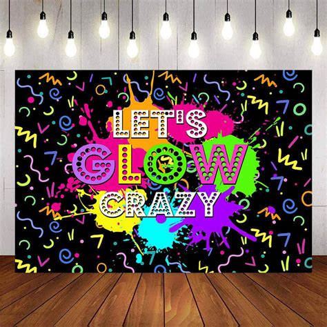 Mocsicka Lets Glow Crazy Splash Paint Party Backdrop Mocsicka Party