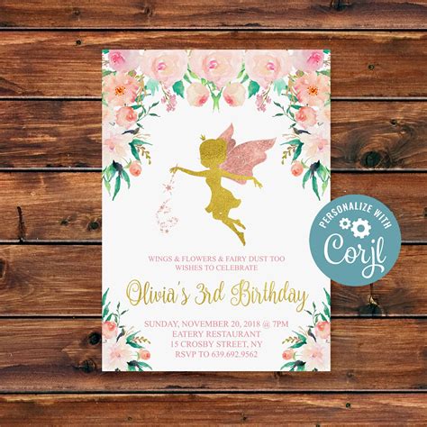 Fairy Invitation Template