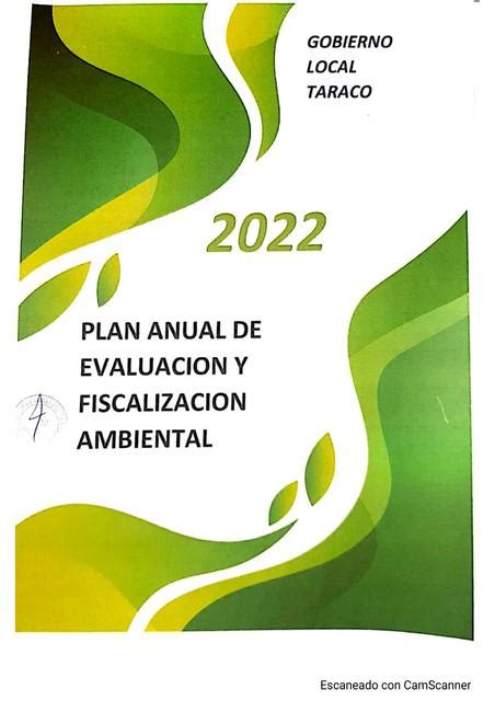 Plan Anual De Evaluaci N Y Fiscalizaci N Ambiental Yony Elver Hallasi