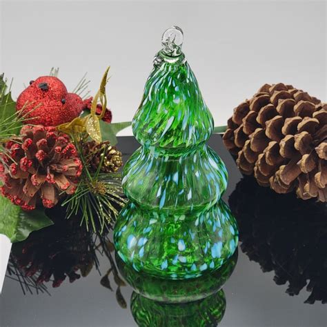 Handblown Evergreen Tree Ornament Etsy