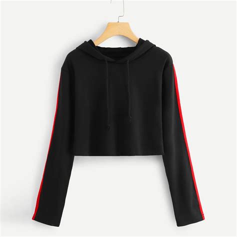 Feitong Cute Womens Sweatshirts Hoodie Crop Tops Casual Womens Long Sleeve Sweatshirt Solid