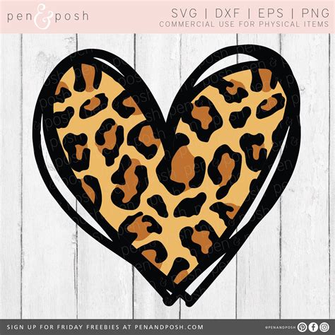 Leopard Heart Svg Leopard Print Svg Leopard Print Cut File Leopard