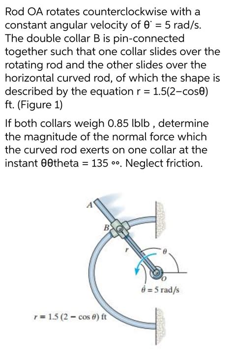 Solved Rod Oa Rotates Counterclockwise With A Constant Chegg