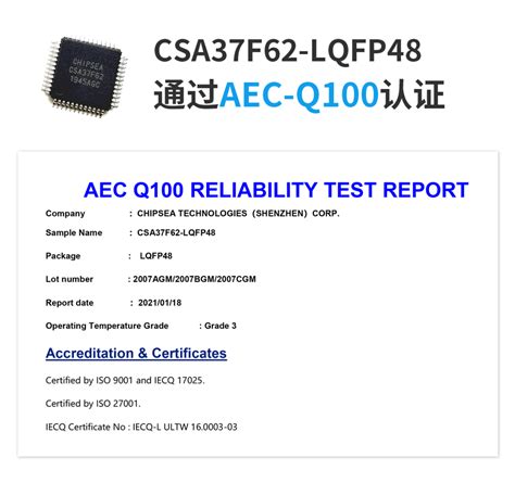 芯海科技信号链MCU芯片通过车规级AEC Q100认证