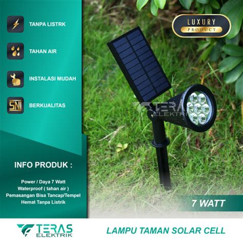 Jual Lampu Sorot Solar Cell Lampu Taman Tancap Tempel 7w Tahan Air Outdoor Kota Tangerang