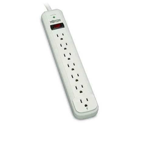 Surge Protector, 7 Outlet, 1080 Joules, 12-ft Cord, Gray | Eaton