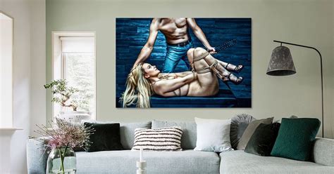 Tied Nude Blonde Girl Punished By Her Master By Rod Meier On Canvas