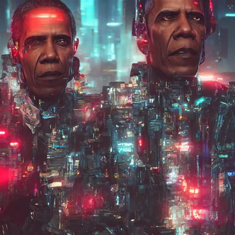 A Portrait Of Cyberpunk Obama Hyperdetailed Stable Diffusion Openart