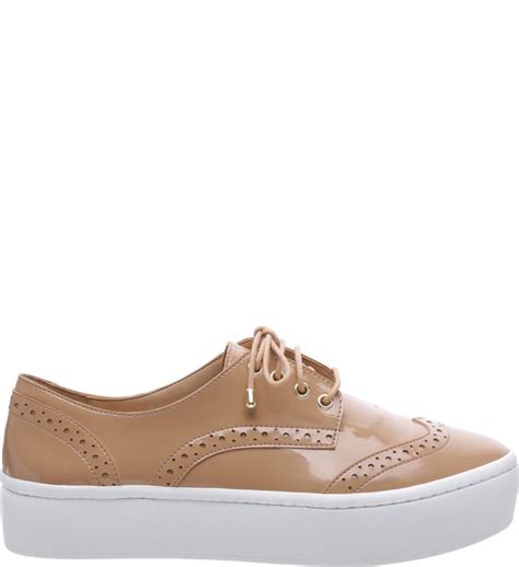 Tênis Tomboy Verniz Nude Rose Arezzo