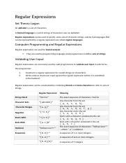 Regular Expressions Docx Regular Expressions Set Theory Jargon An