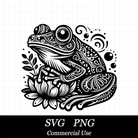 Frog SVG, Frog PNG, Svg File for Cricut, Floral Frog Svg, Commercial ...