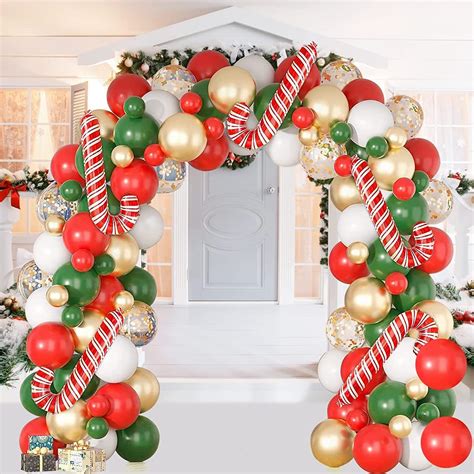 Amazon Christmas Balloon Garland Arch Kit Red Green White Gold