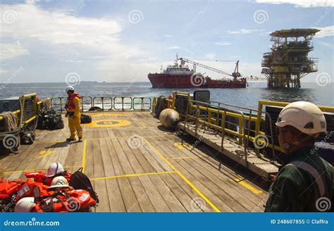 Oil Rigs And Supply Boat Editorial Image Image Of Economy 248607855