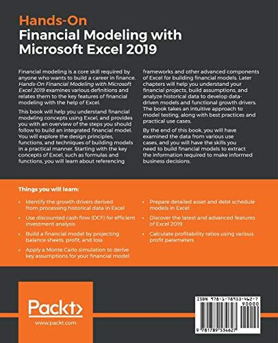 Hands On Financial Modeling With Microsoft Excel 2019 Build Practical Models For Forecasting