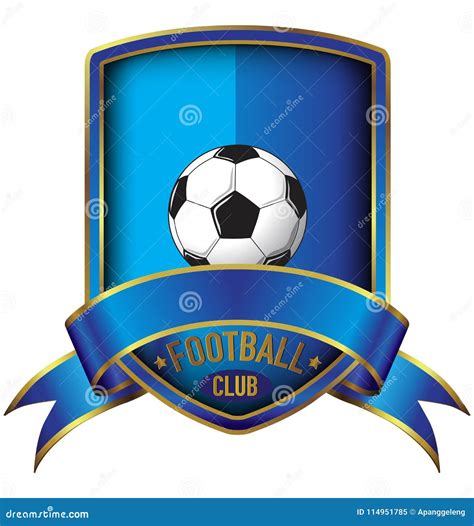 Logotipo Del Escudo Del Club Del Fútbol En Marco Y Cinta Brillantes