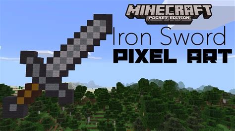 Minecraft Iron Sword Pixel Art Grid - Deriding-Polyphemus