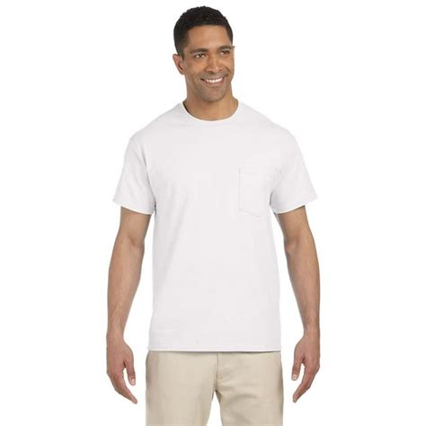 Gildan The Gildan Adult Ultra Cotton 6 Oz Pocket T Shirt White