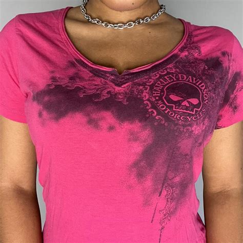 HARLEY DAVIDSON HOT PINK GRAPHIC TEE SHIRT Sick Y K Depop