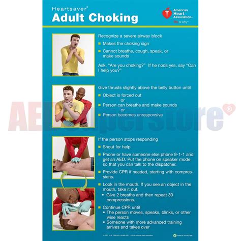 Aha 2015 Heartsaver Adult Choking Poster Aed Superstore 15 1027