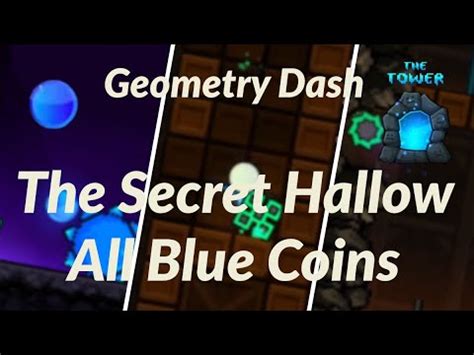 Geometry Dash The Secret Hallow All Blue Coins Youtube