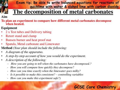 Ppt Thermal Decomposition Of Carbonates Powerpoint Presentation Free