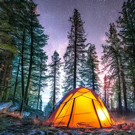 Campire In The Woods At Night In The Canadian Rockys Stable