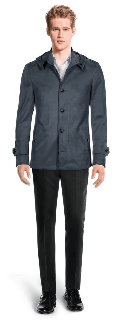 blue field jacket  detachable hood  hockerty