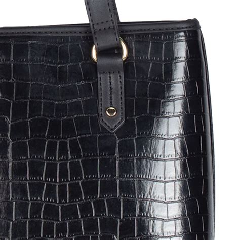 Bolsa Feminina Rafitthy Tote Croco Preto Preto