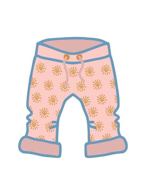 Premium Vector Pink Baby Pants Summer Clothes With Drawstring Lacing