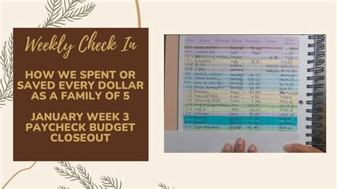 Weekly Check In Paycheck Budget Closeout January Week 3 YouTube