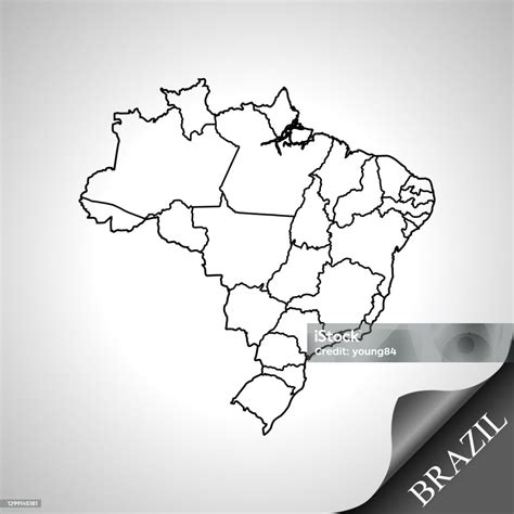 Map Of Brazil Stock Illustration Download Image Now Abstract