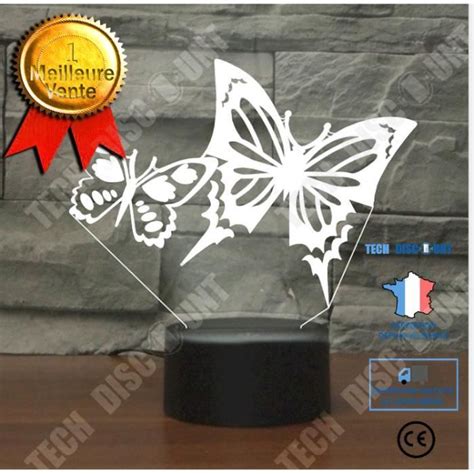 TD Décoratif USB Papillon 7 Couleurs Télécommande Illusion Optique