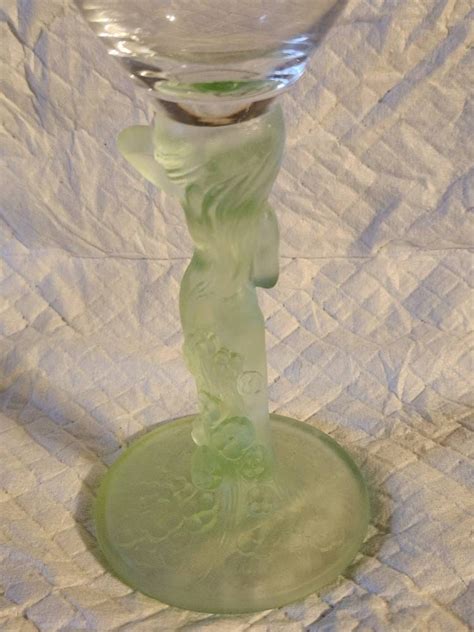 Set Of 2 Antique Art Deco Nude Stem Glasses Etsy