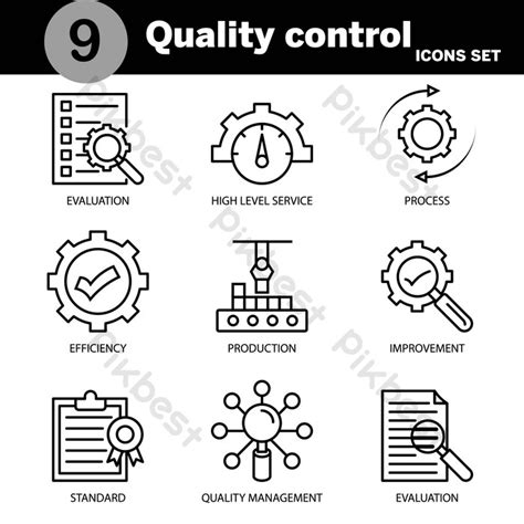 Quality Control Icon Set Editable And Resizable Png Images Eps Free