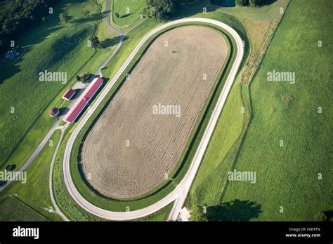 Aerial View Of A Competitive Horse Track Stock Photo Alamy