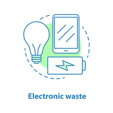 Electronic waste concept icon. WEEE idea thin line illustration. E-waste. Vector isolated ...