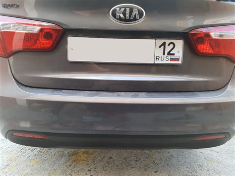 Скрытое крепление заднего номера — KIA Rio (3G), 1,6 л, 2014 года ...