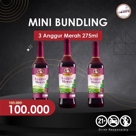 Jual Mini Bundling 3 Anggur Merah 275mL Shopee Indonesia