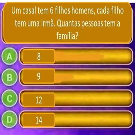 Um Casal Tem Filhos Homems Cada Um Tem Ima Irm Quantas Pessoas Tem