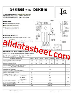 D6KB05 Datasheet PDF Bytesonic Electronics Co Ltd