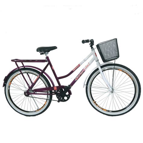 Bicicleta Ciclo Bye Aro 26 Aero Cesta Feminina Violeta Submarino