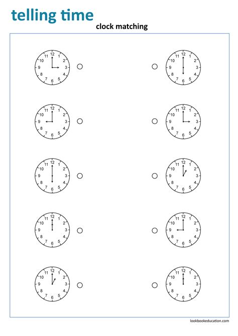 Worksheet Matching Clocks Lookbook Education