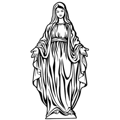 Imagen Catolica De La Santa Virgen Maria Vector Premium