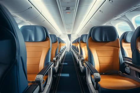 Premium Photo Empty Passenger Seats Inside The Planes Cabin Create A