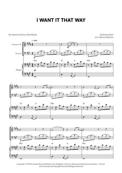 I Want It That Way Arr Cadenza Editions By Backstreet Boys Sheet Music For Instrumental Duet