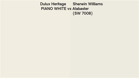 Dulux Heritage PIANO WHITE Vs Sherwin Williams Alabaster SW 7008 Side