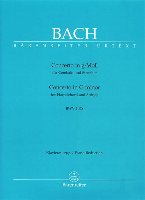 Partitions Bach J S Concerto Re Mineur Bwv 1060 Violon Hautbois