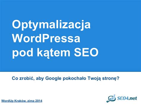 Optymalizacja Wordpressa Pod Seo Seo Net